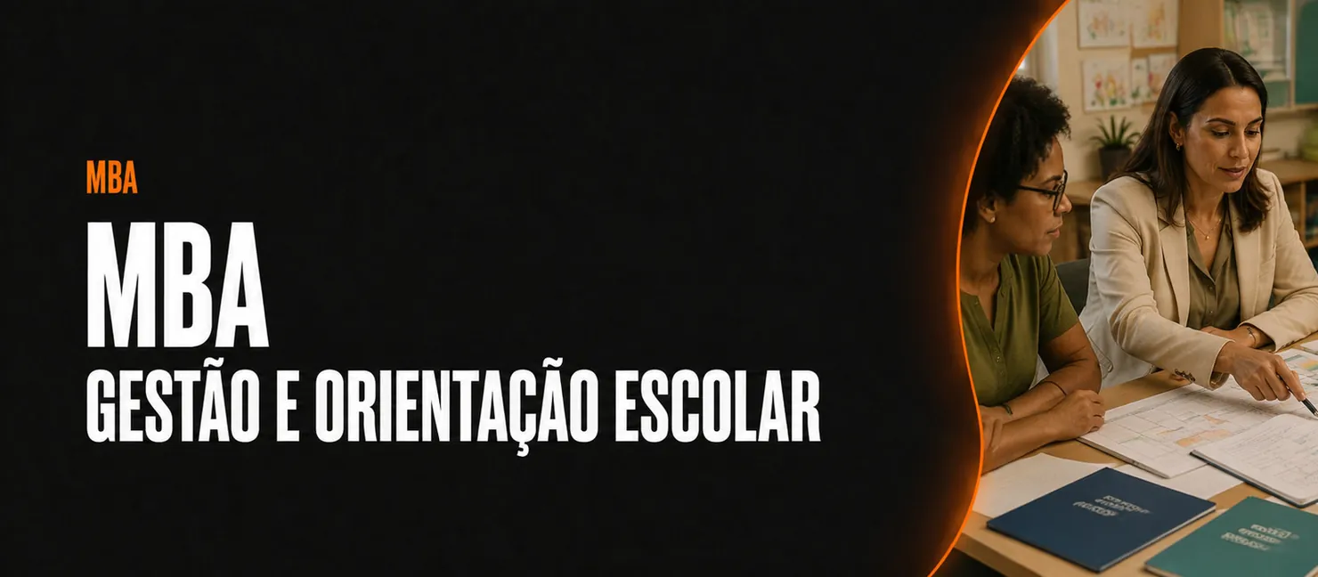Arte do curso MBA em Gestão e Orientação Escolar